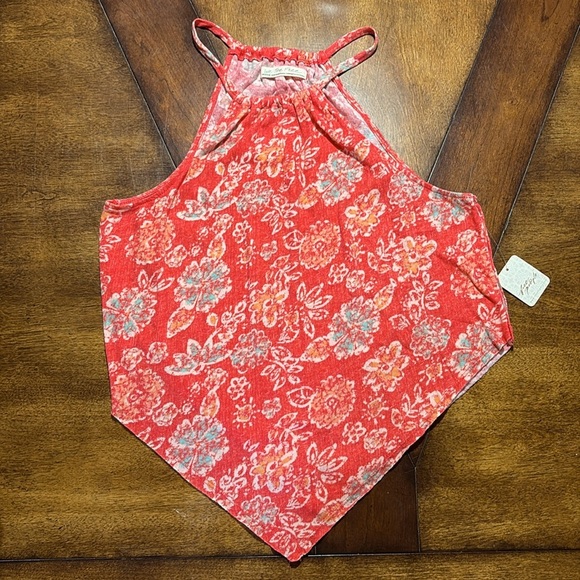 NWT Free People Strawberry Combo Asymmetrical Camisole Tank Top Size M - Picture 3 of 4